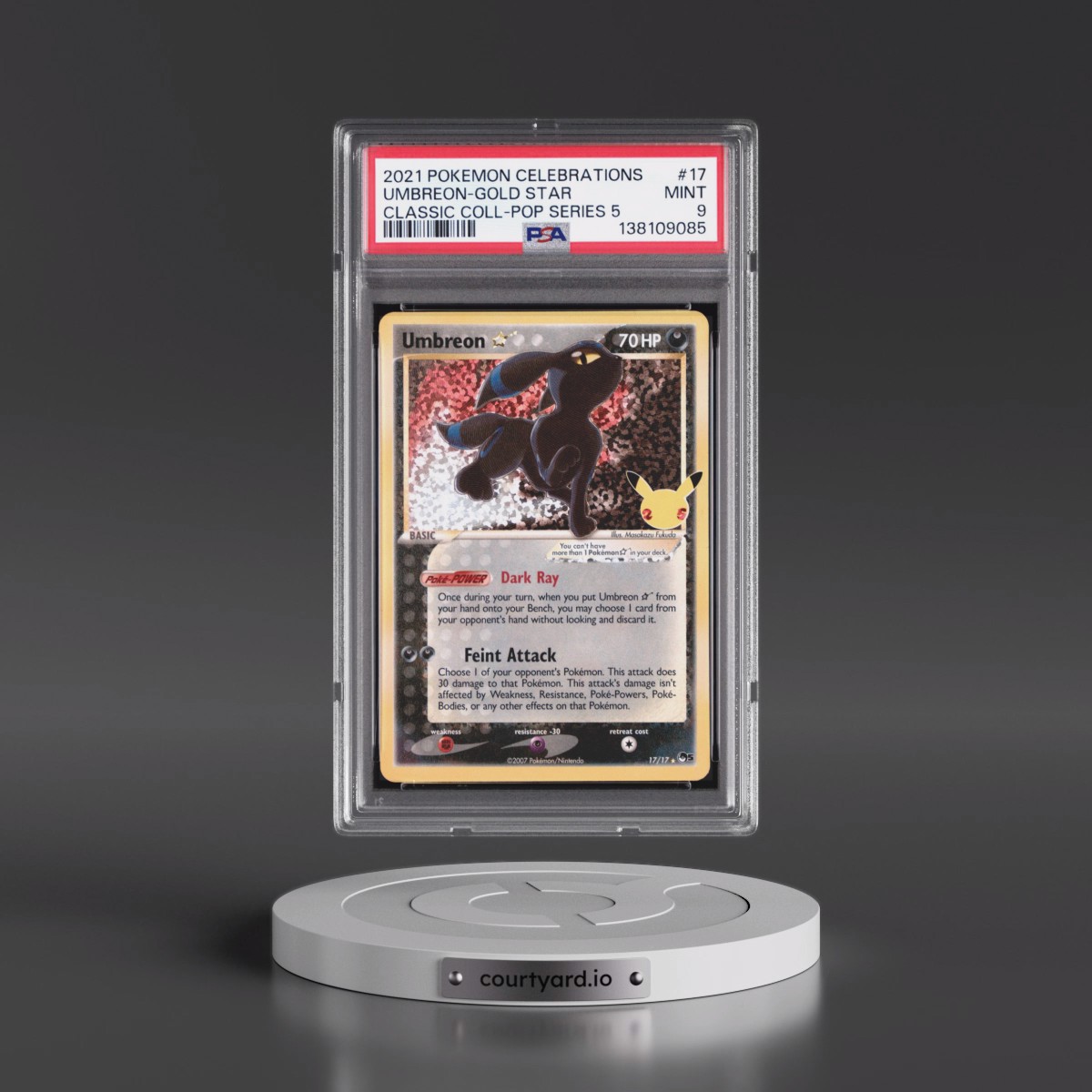 2021 Pokémon Celebrations Classic Collection #17 Umbreon-Gold Star (PSA 9 MINT)