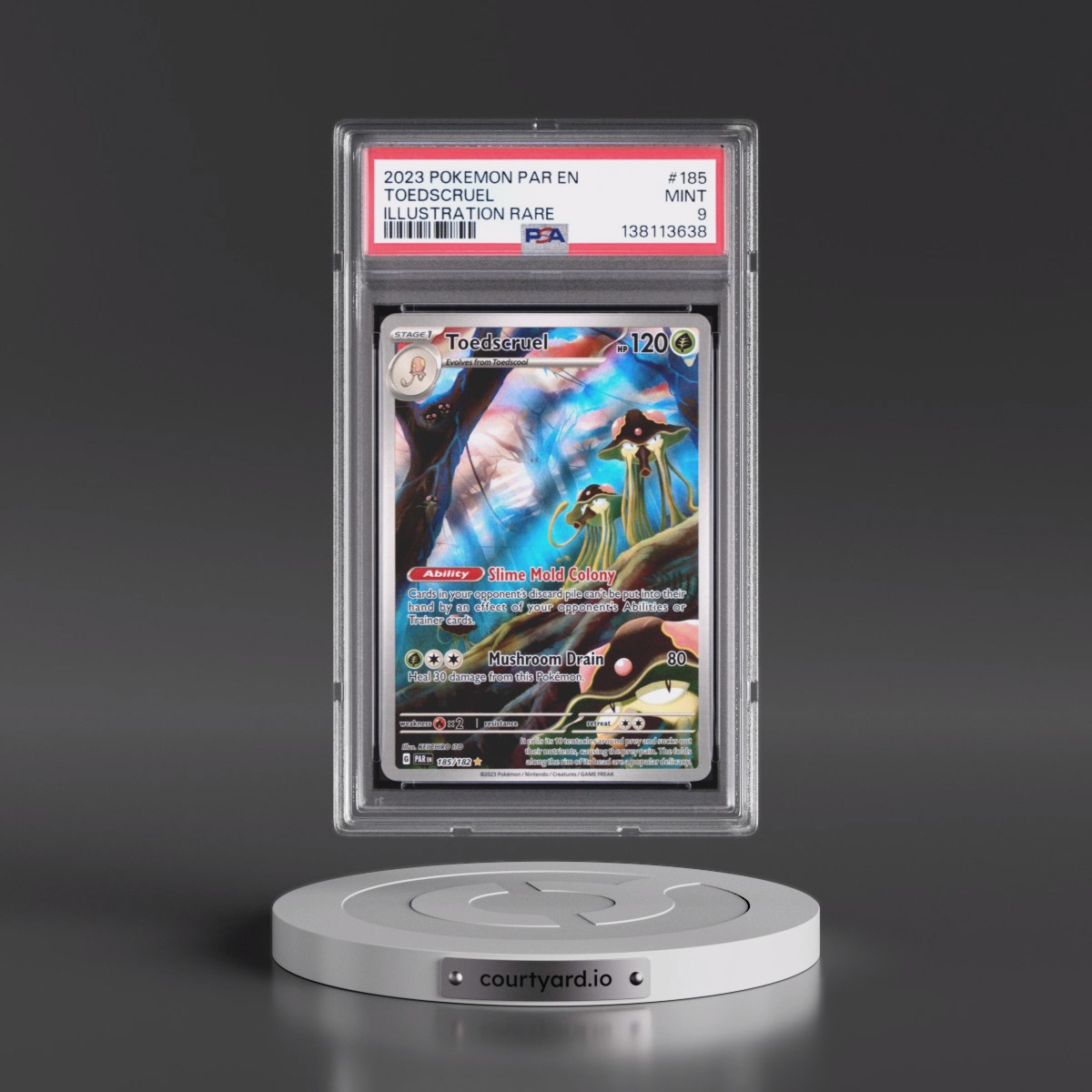 2023 Pokémon Par EN-Paradox Rift #185 Toedscruel - Illustration Rare (PSA 9 MINT)