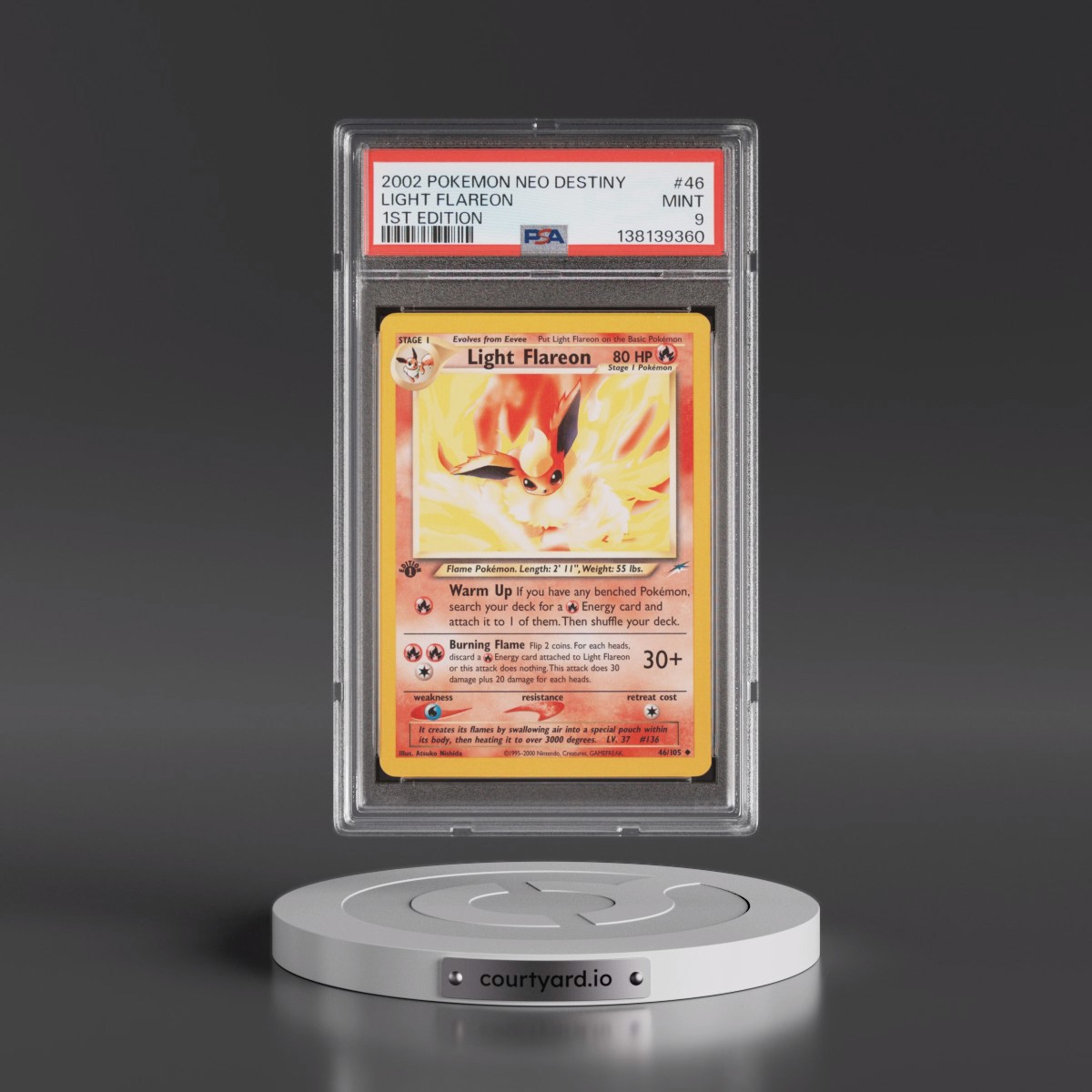 2002 Pokémon Neo Destiny #46 Light Flareon - 1st Edition (PSA 9 MINT)