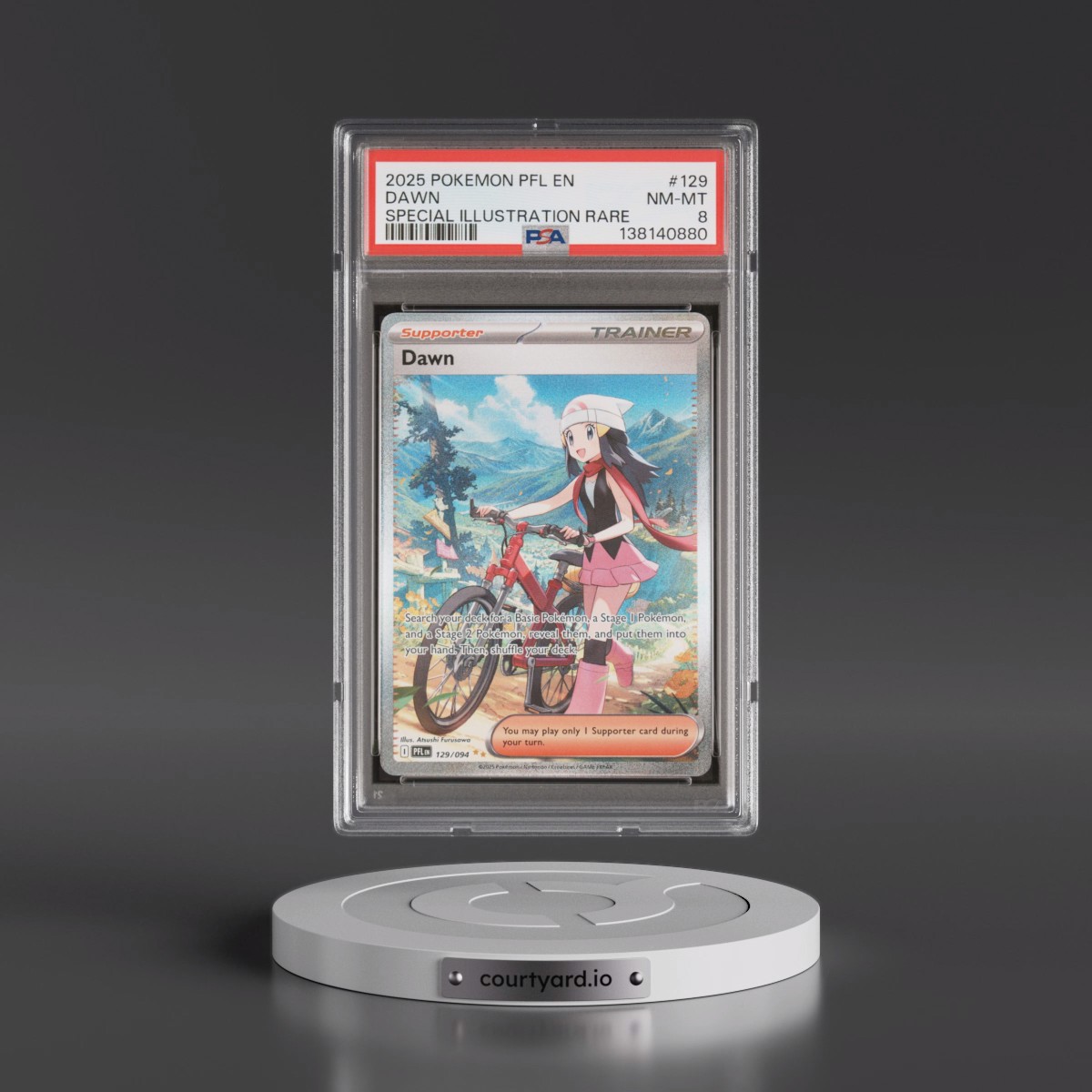 2025 Pokémon Pfl EN-Phantasmal Flames #129 Dawn - Special Illustration Rare (PSA 8 NM-MT)