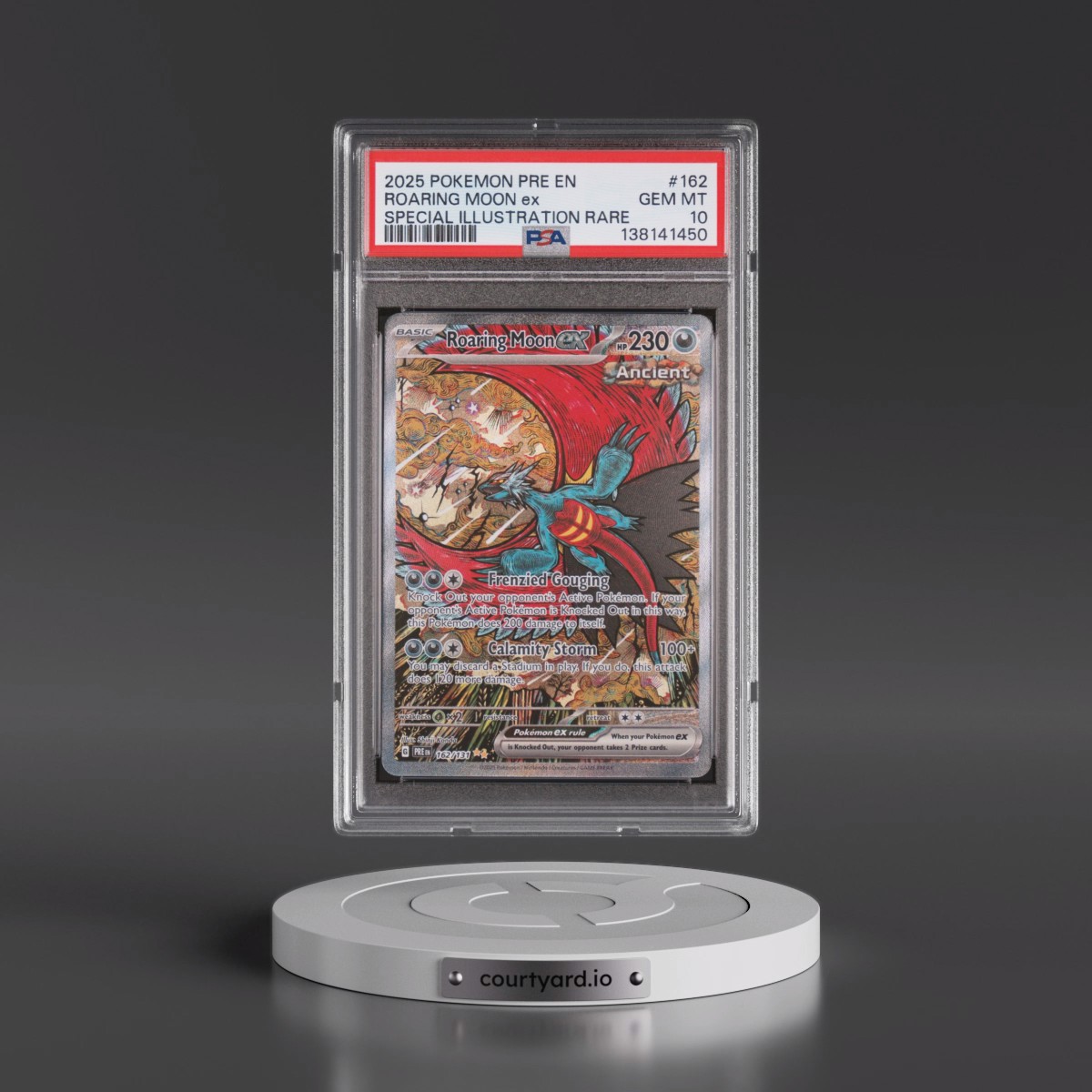 2025 Pokémon Pre EN-Prismatic Evolutions #162 Roaring Moon EX - Holo Special Illustration Rare (PSA 10 GEM MINT)