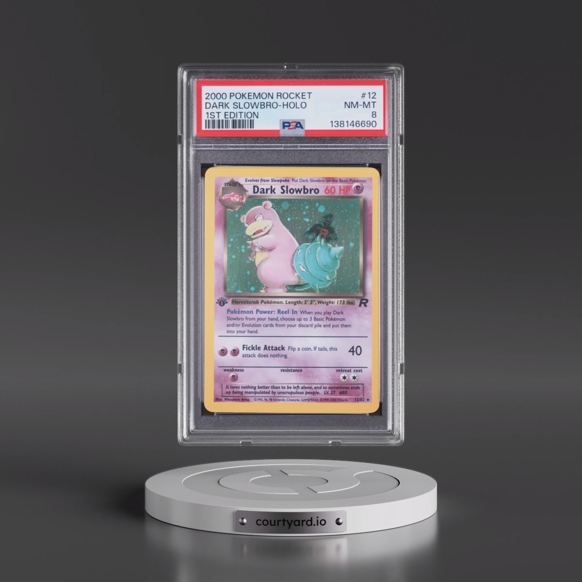 2000 Pokémon Rocket Dark Slowbro - 1st Edition Holo #12 PSA 8