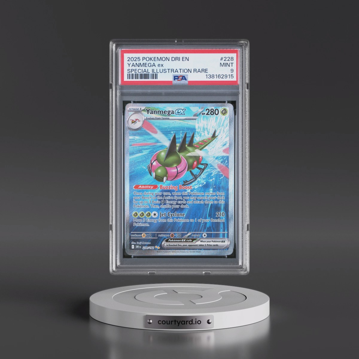2025 Pokémon Dri EN-Destined Rivals #228 Yanmega EX - Holo Special Illustration Rare (PSA 9 MINT)
