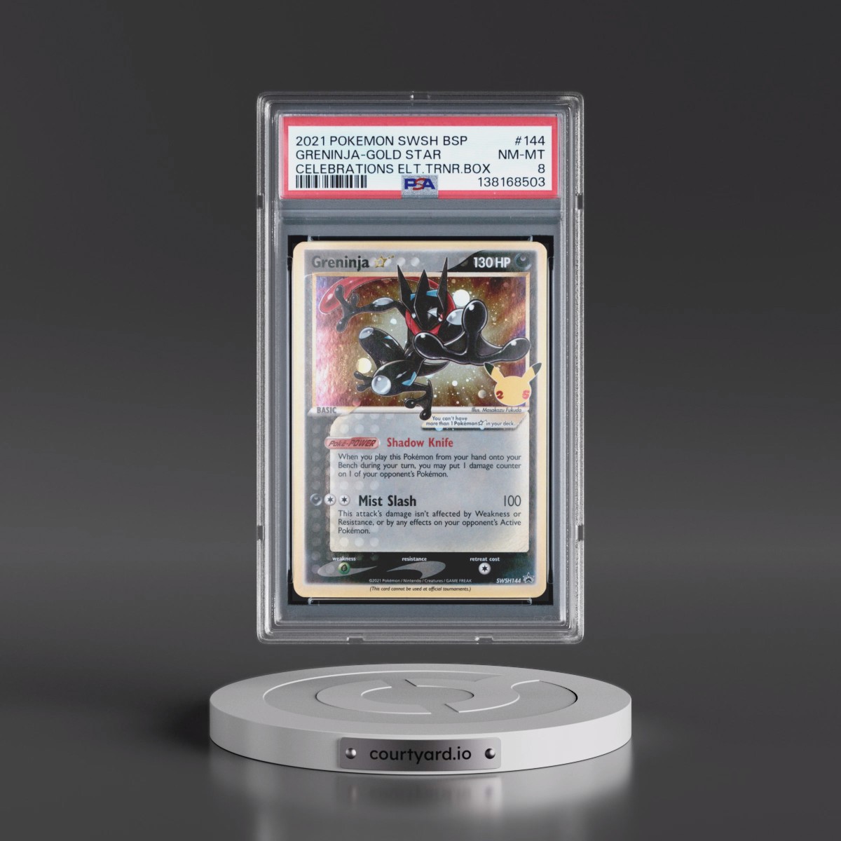 2021 Pokémon Swsh Black Star Promo #144 Greninja-Gold Star - Celebrations Elite Trainer Box (PSA 8 NM-MT)