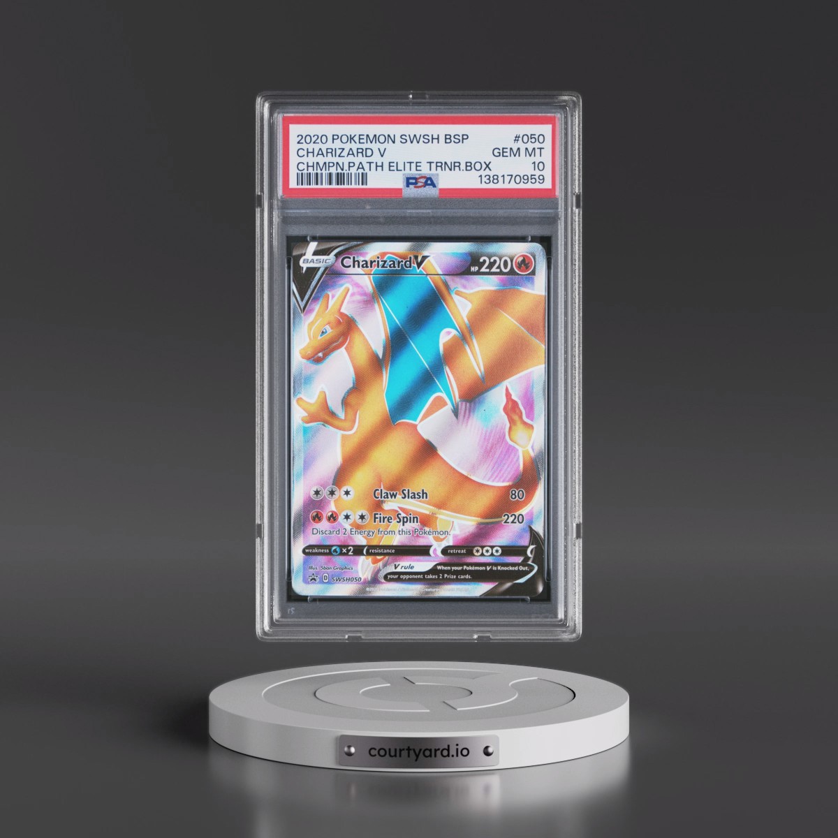 2020 Pokémon Swsh Black Star Promo #050 Charizard V - Holo Champion's Path Elite Trainer Box (PSA 10 GEM MINT)
