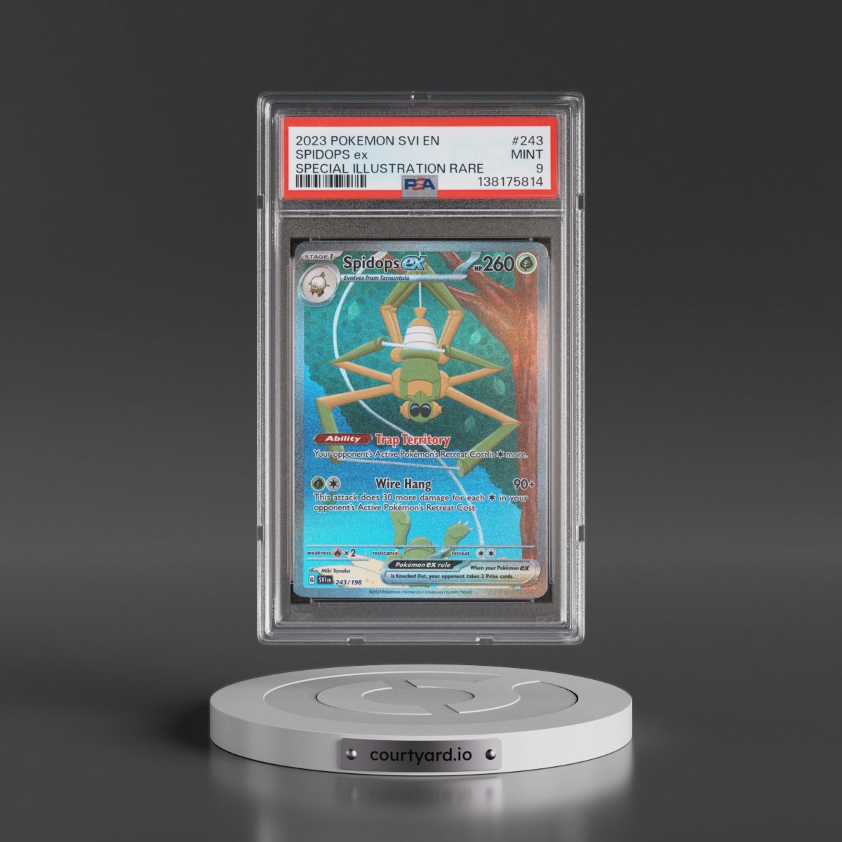 2023 Pokémon Svi EN-Scarlet & Violet #243 Spidops EX - Holo Special Illustration Rare (PSA 9 MINT)