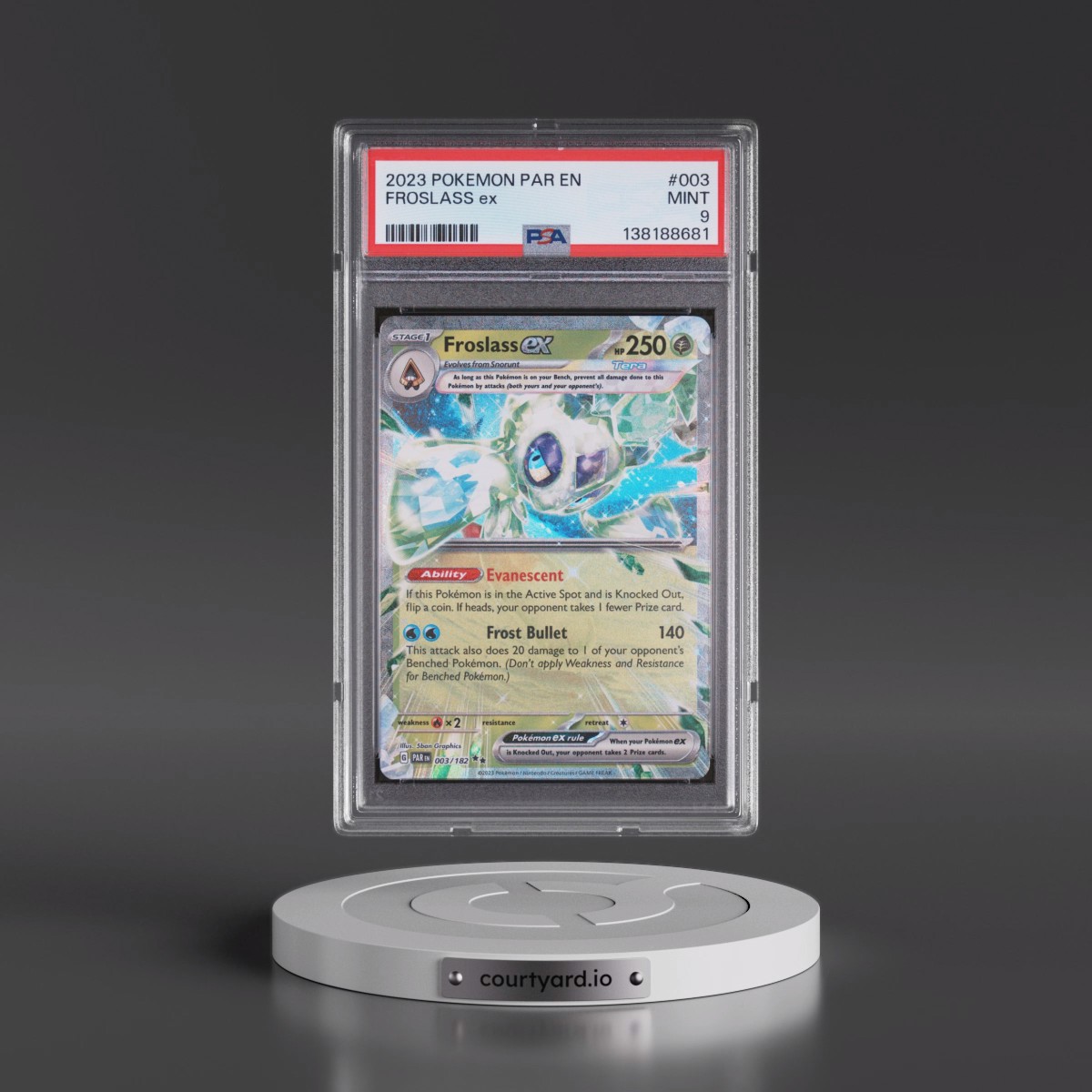 2023 Pokémon Par EN-Paradox Rift #003 Froslass EX - Holo (PSA 9 MINT)