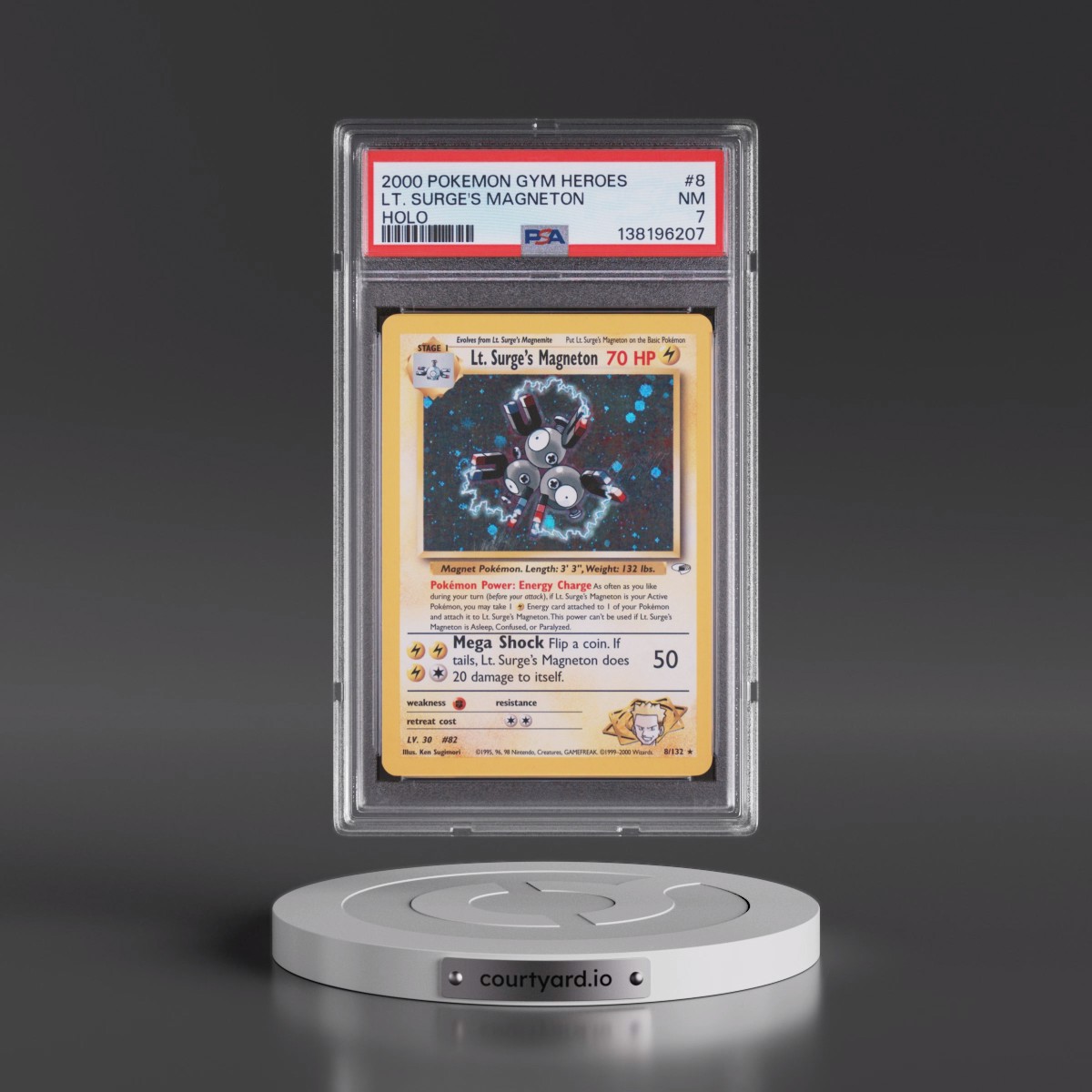 2000 Pokémon Gym Heroes #8 LT. Surge's Magneton - Holo (PSA 7 NM)