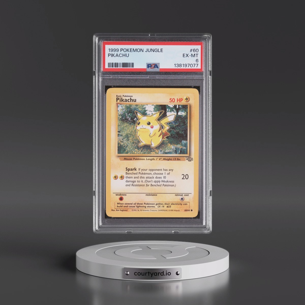 1999 Pokémon Jungle Pikachu #60 PSA 6