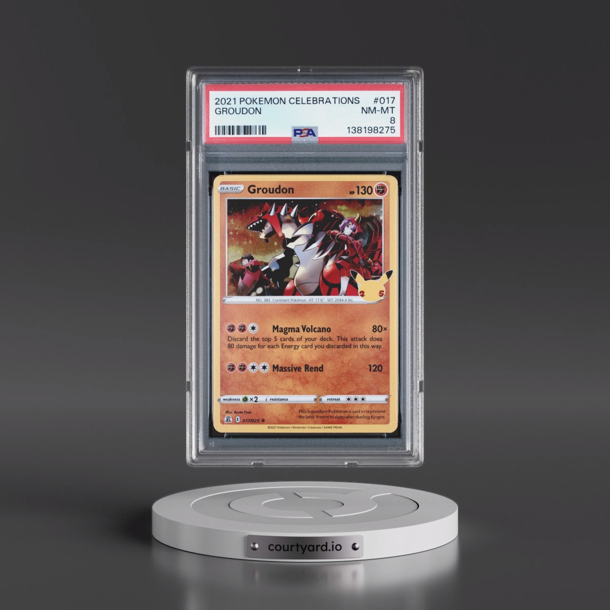 2021 Pokémon Celebrations #017 Groudon (PSA 8 NM-MT)