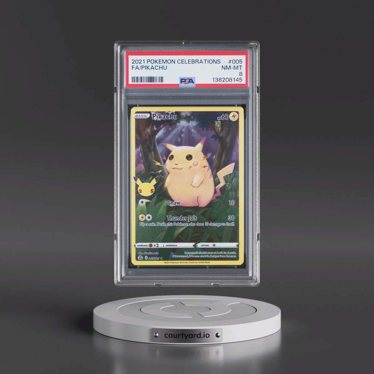 2021 Pokémon Celebrations #005 Pikachu - Full Art (PSA 8 NM-MT)