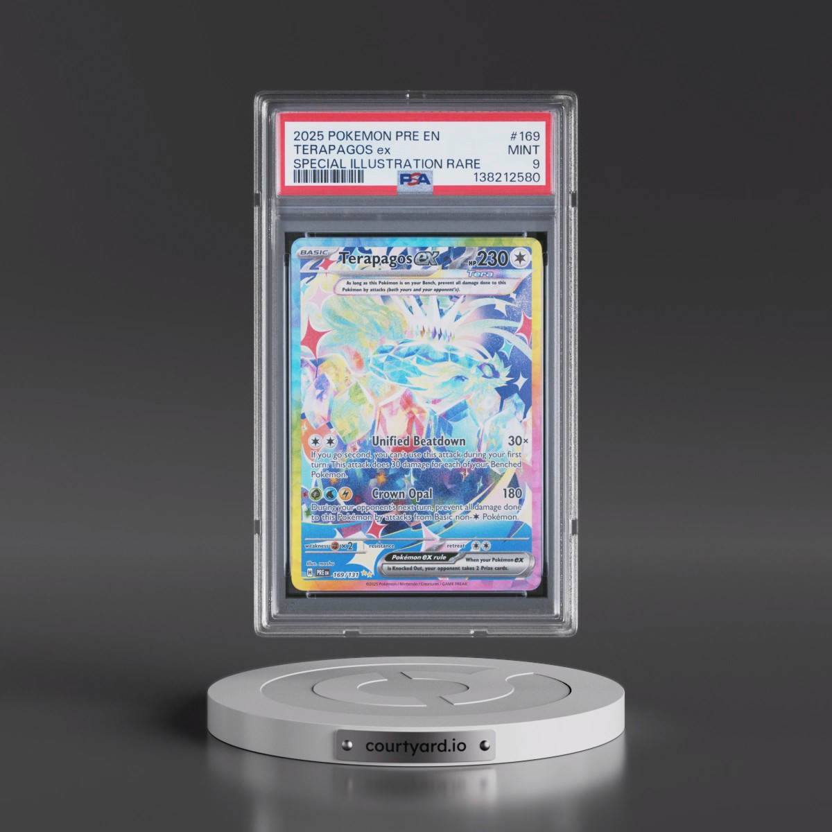 2025 Pokémon Pre EN-Prismatic Evolutions #169 Terapagos EX - Holo Special Illustration Rare (PSA 9 MINT)