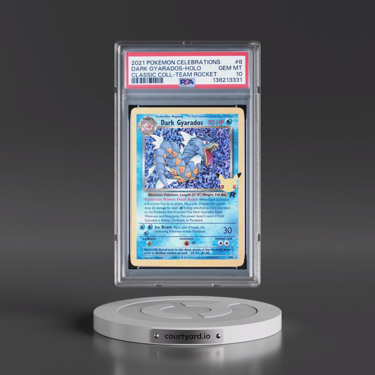 2021 Pokémon Celebrations Classic Collection #8 Dark Gyarados - Holo (PSA 10 GEM MINT)