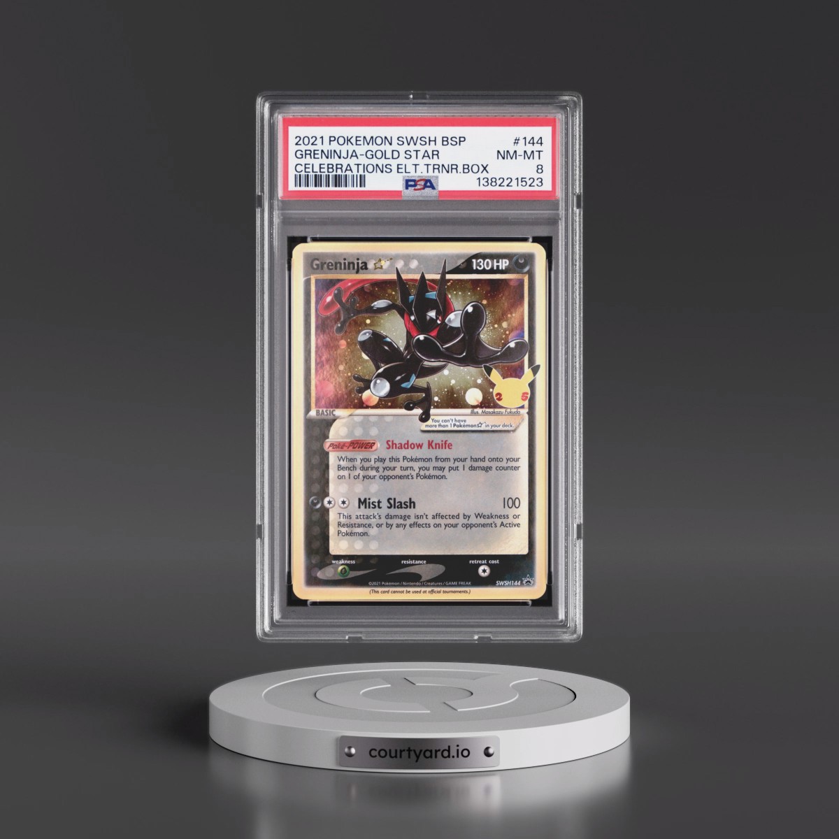 2021 Pokémon Swsh Black Star Promo #144 Greninja-Gold Star - Celebrations Elite Trainer Box (PSA 8 NM-MT)