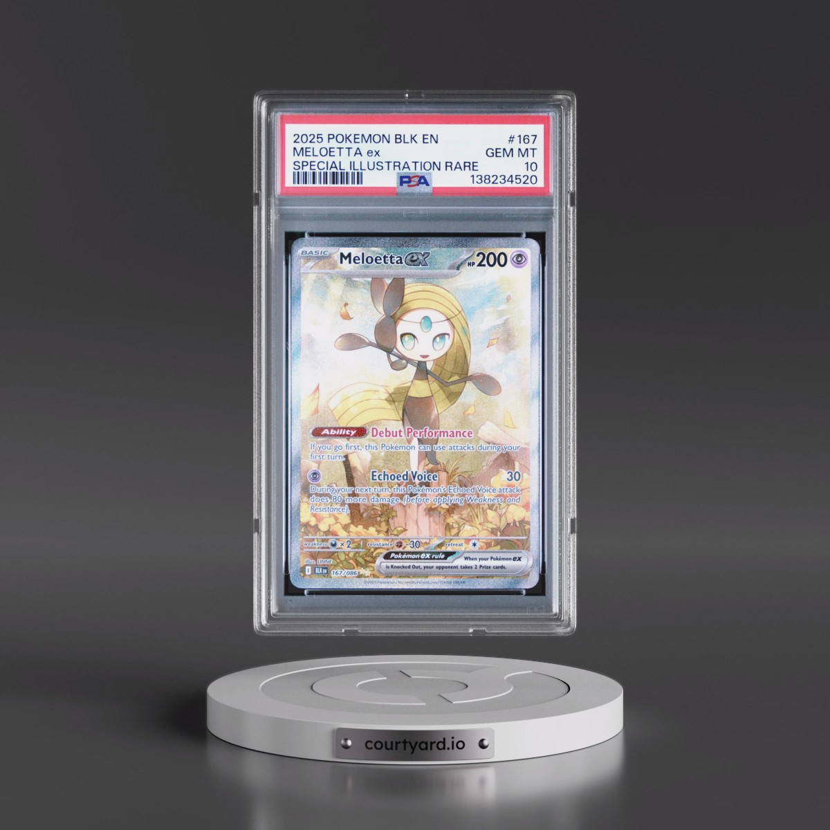 2025 Pokémon Blk EN-Black Bolt #167 Meloetta EX - Holo Special Illustration Rare (PSA 10 GEM MINT)