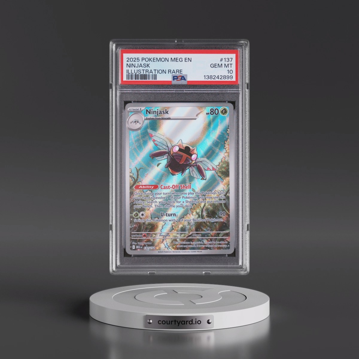 2025 Pokémon Meg EN-Mega Evolution #137 Ninjask - Illustration Rare (PSA 10 GEM MINT)