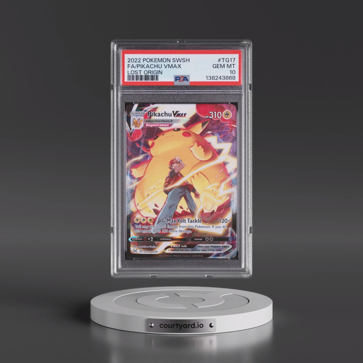 2022 Pokémon Sword & Shield Lost Origin #TG17 Pikachu Vmax - Full Art (PSA 10 GEM MINT)