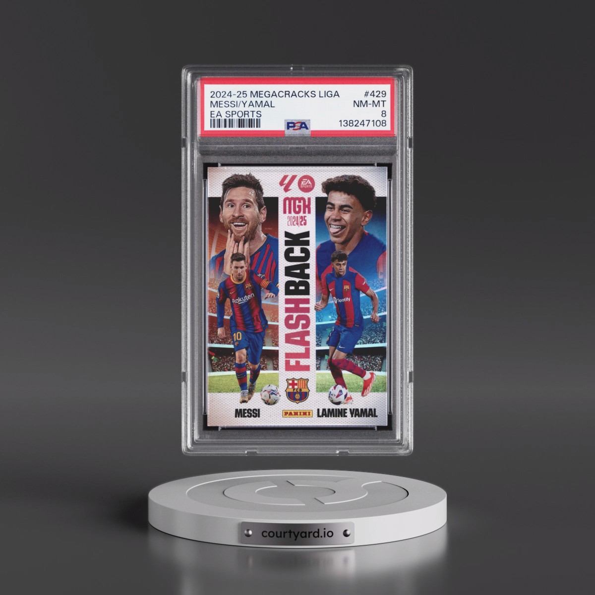 2024 Panini Megacracks Mgk Laliga EA Sports #429 Lamine Yamal/Lionel Messi (PSA 8 NM-MT)