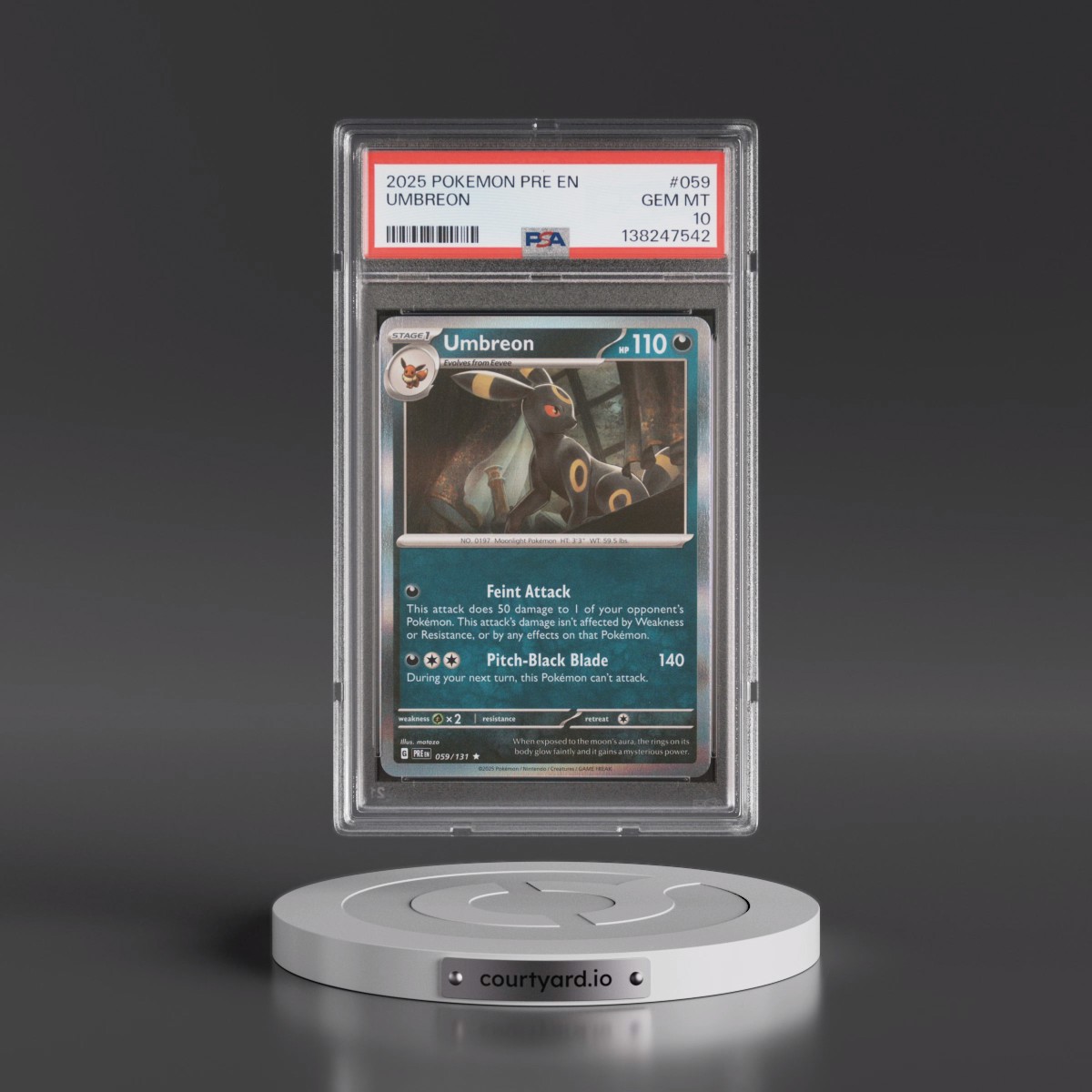2025 Pokémon Pre EN-Prismatic Evolutions #059 Umbreon (PSA 10 GEM MINT)