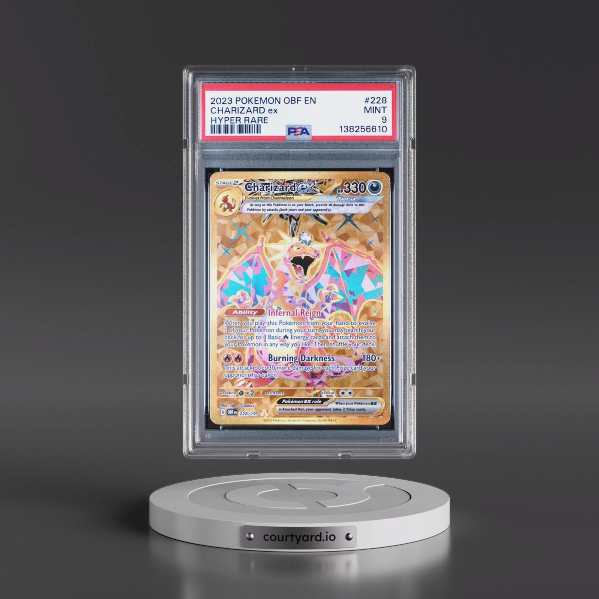 2023 Pokémon Obf EN-Obsidian Flames #228 Charizard EX - Holo Hyper Rare (PSA 9 MINT)