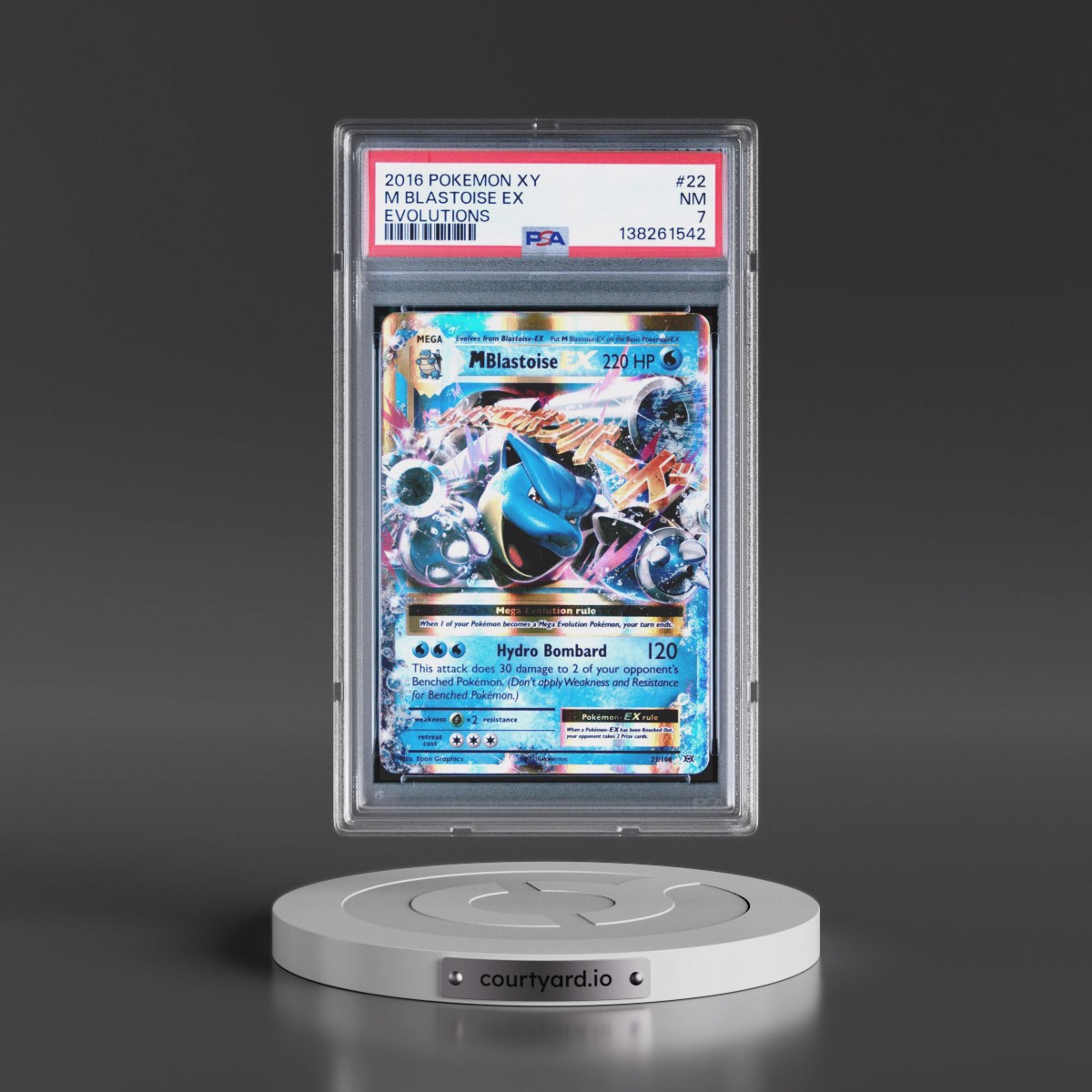 2016 Pokémon XY Evolutions #22 M Blastoise EX - Holo (PSA 7 NM)