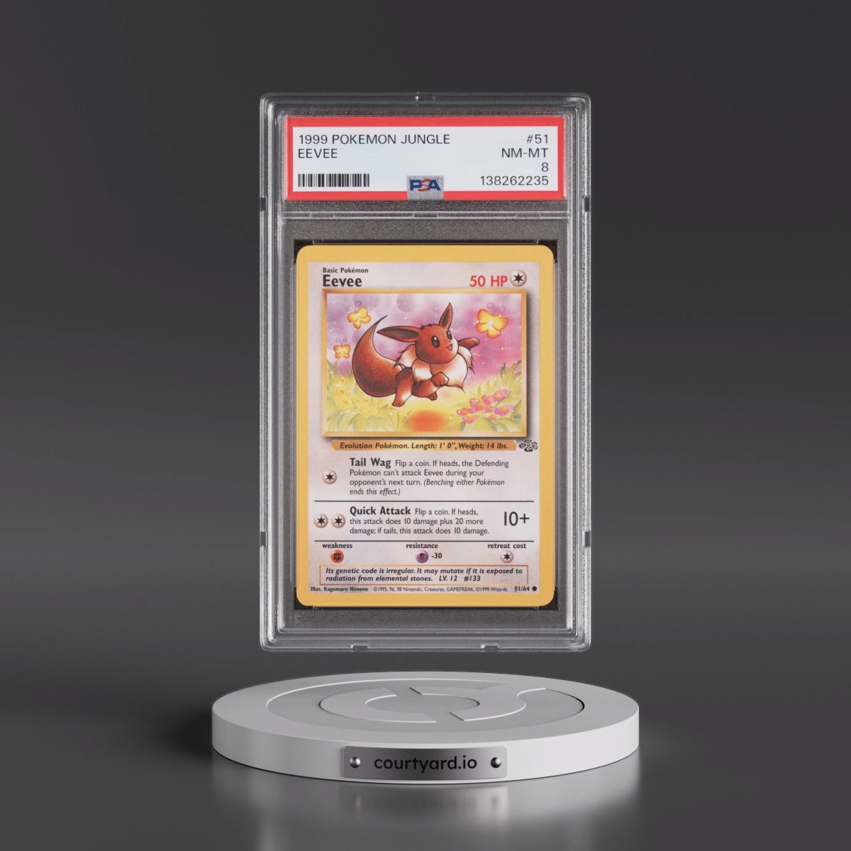 1999 eevee pokemon card 2000 Promos this attack does 10 damage 1 of 2 PSA 9
