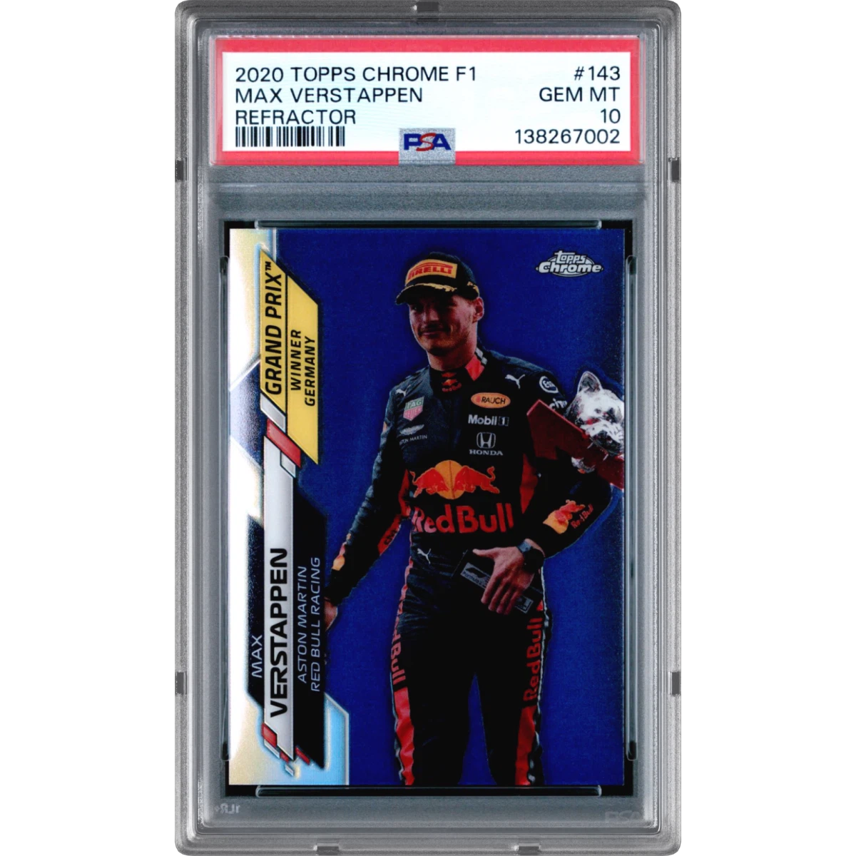 2020 Topps Chrome Formula 1 #143 Max Verstappen - Refractor (PSA 10 GEM MINT)