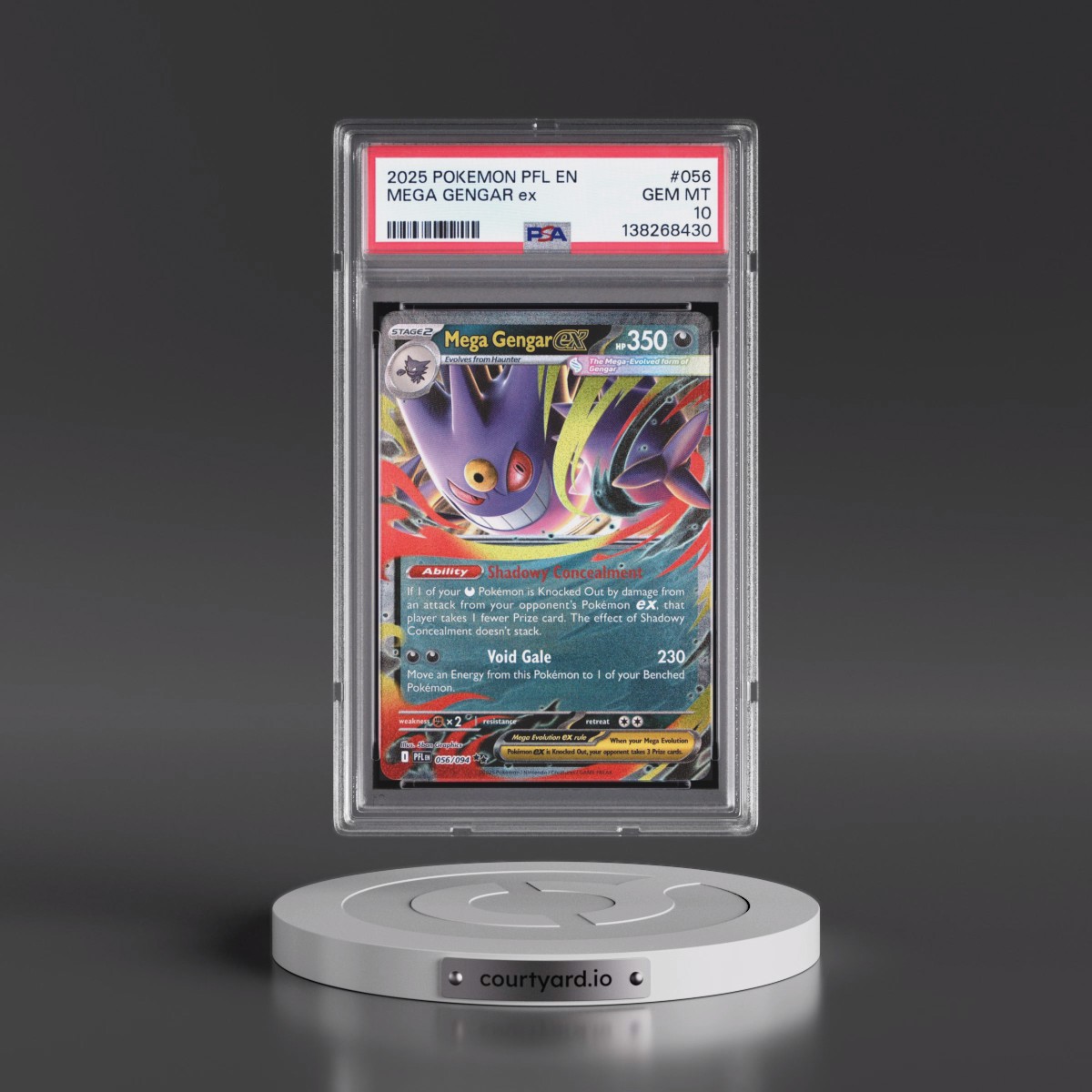 2025 Pokémon Pfl EN-Phantasmal Flames #056 Mega Gengar EX - Holo (PSA 10 GEM MINT)