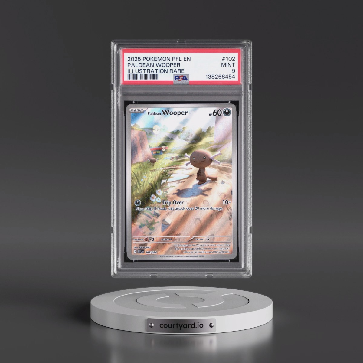 2025 Pokémon Pfl EN-Phantasmal Flames #102 Paldean Wooper - Illustration Rare (PSA 9 MINT)