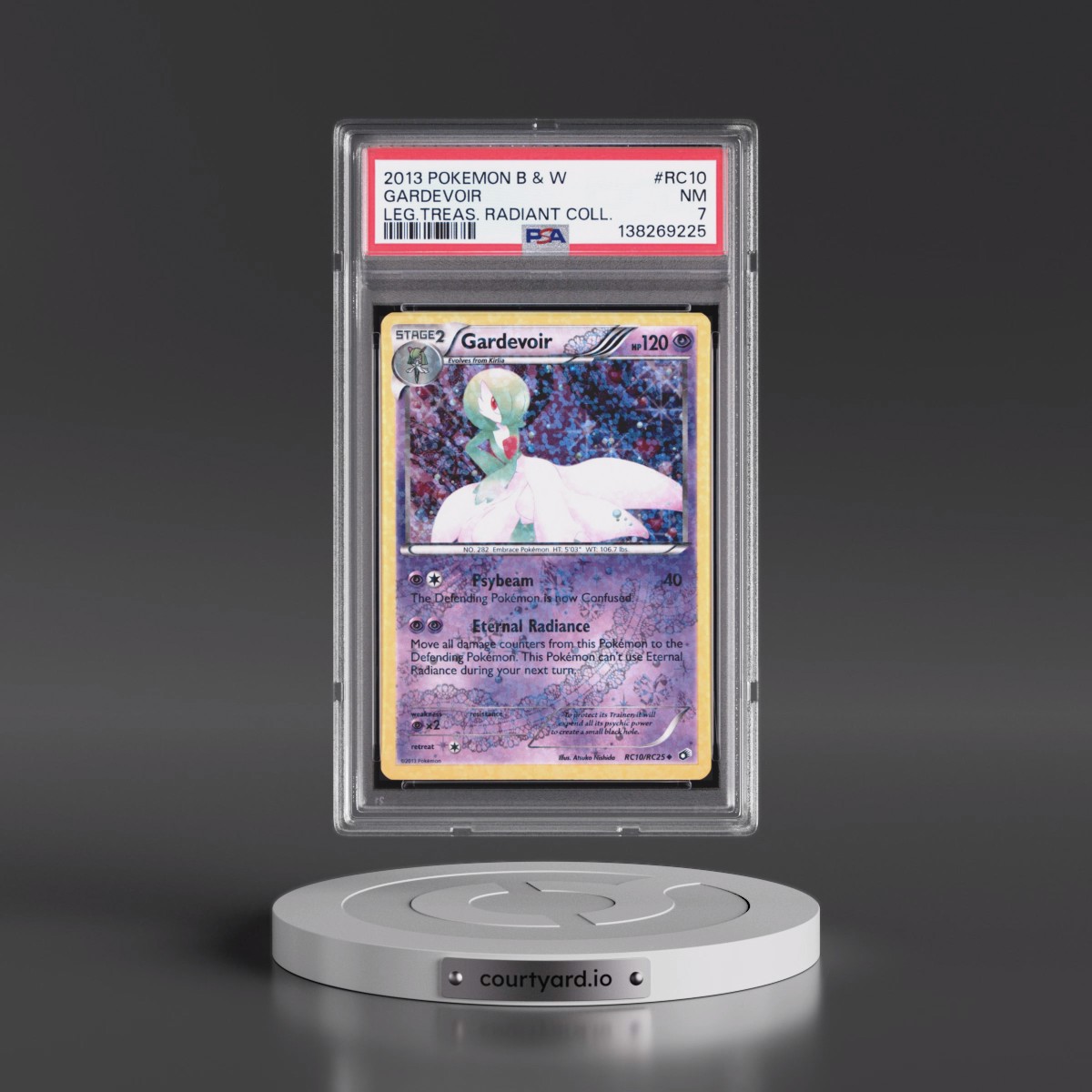 2013 Pokémon Black & White Legendary Treasures Radiant Collection #RC10 Gardevoir (PSA 7 NM)