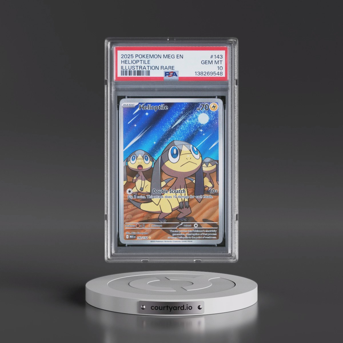 2025 Pokémon Meg EN-Mega Evolution #143 Helioptile - Illustration Rare (PSA 10 GEM MINT)