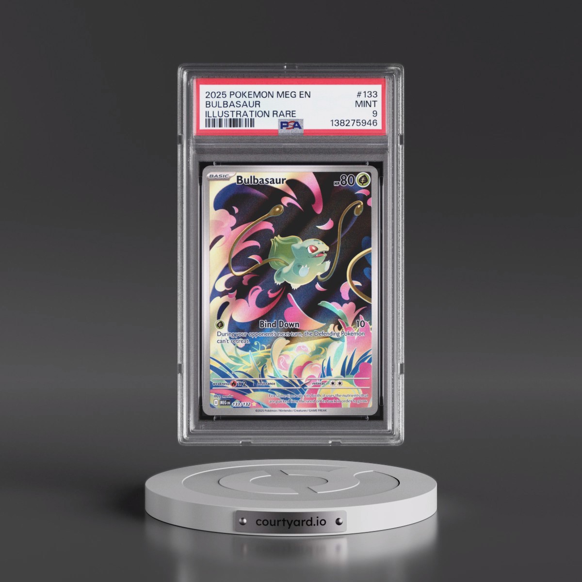 2025 Pokémon Meg EN-Mega Evolution #133 Bulbasaur - Illustration Rare (PSA 9 MINT)