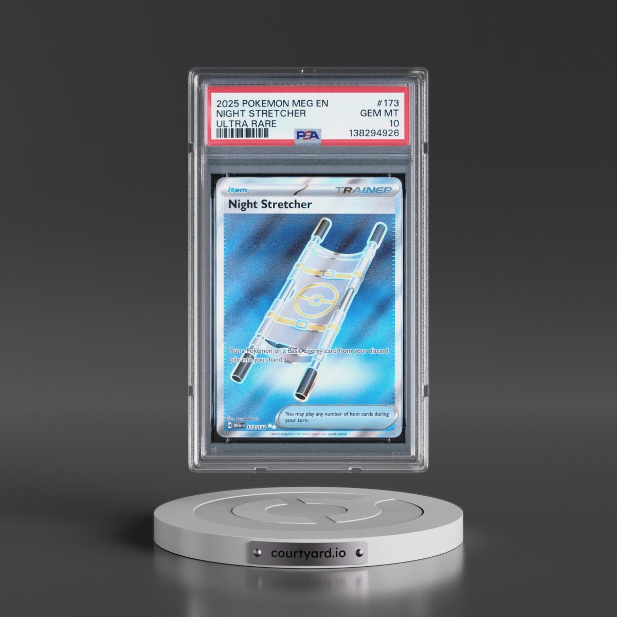 2025 Pokémon Meg EN-Mega Evolution #173 Night Stretcher - Ultra Rare (PSA 10 GEM MINT)