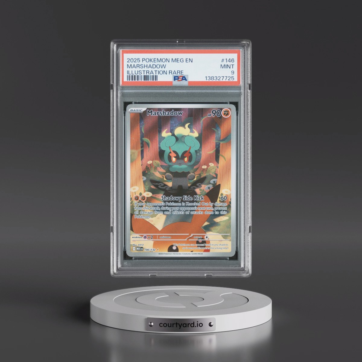 2025 Pokémon Meg EN-Mega Evolution #146 Marshadow - Illustration Rare (PSA 9 MINT)