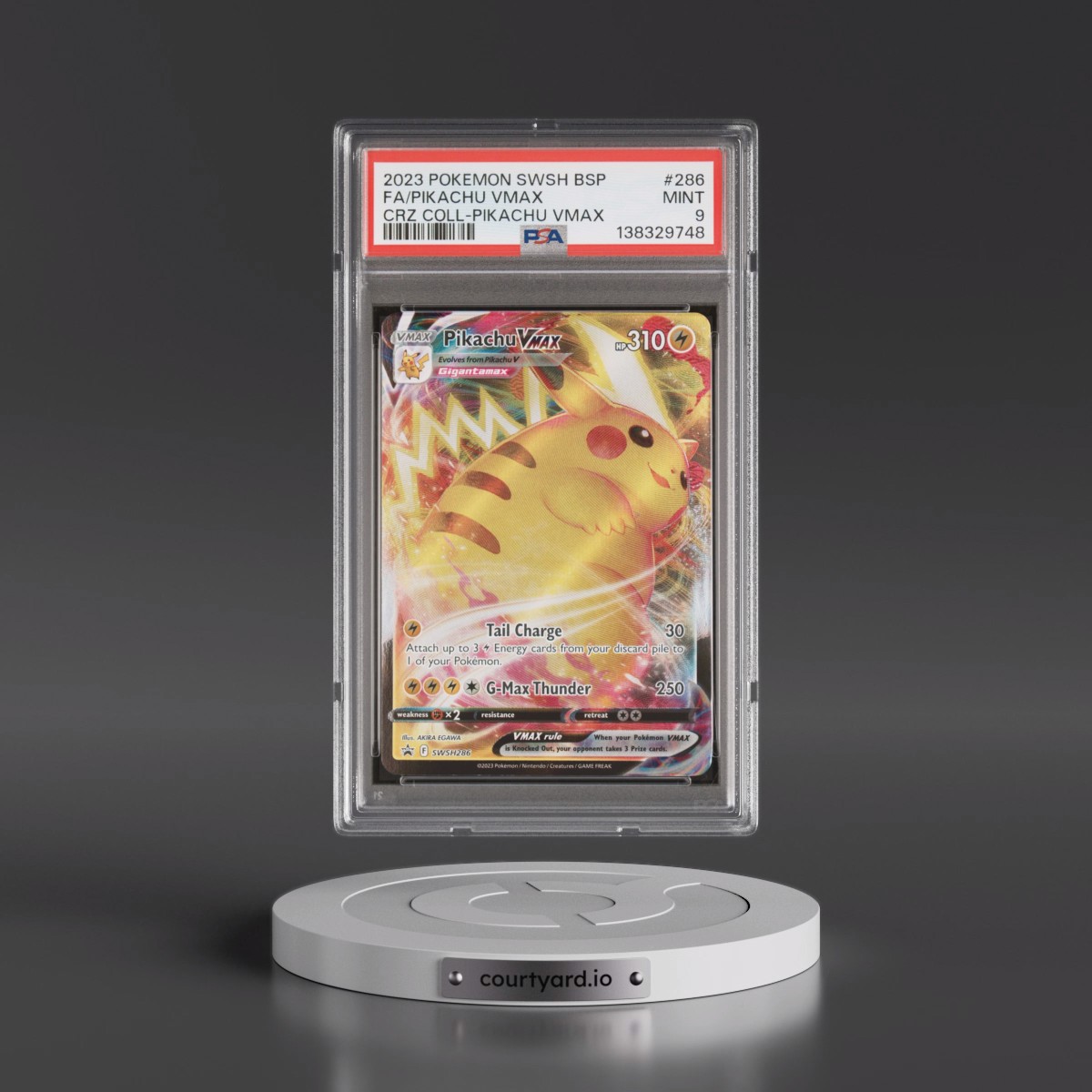 2023 Pokémon Swsh Black Star Promo #286 Pikachu Vmax - Full Art Crown Zenith Collections-Pikachu Vmax (PSA 9 MINT)