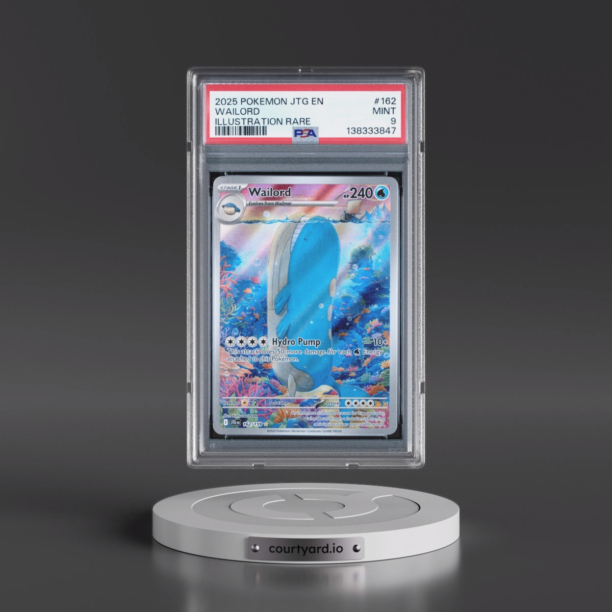 2025 Pokémon Jtg EN-Journey Together #162 Wailord - Illustration Rare (PSA 9 MINT)