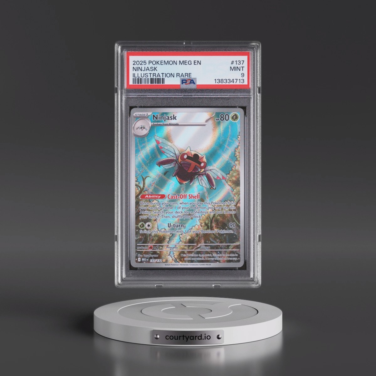 2025 Pokémon Meg EN-Mega Evolution #137 Ninjask - Illustration Rare (PSA 9 MINT)