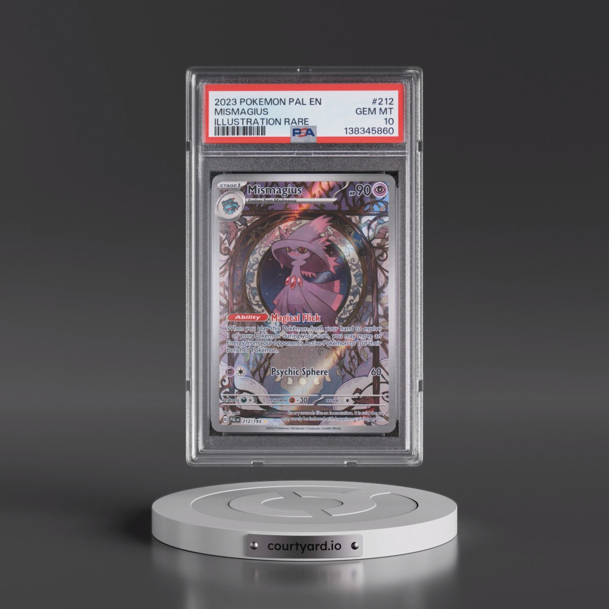 2023 Pokémon Pal EN-Paldea Evolved #212 Mismagius - Illustration Rare (PSA 10 GEM MINT)