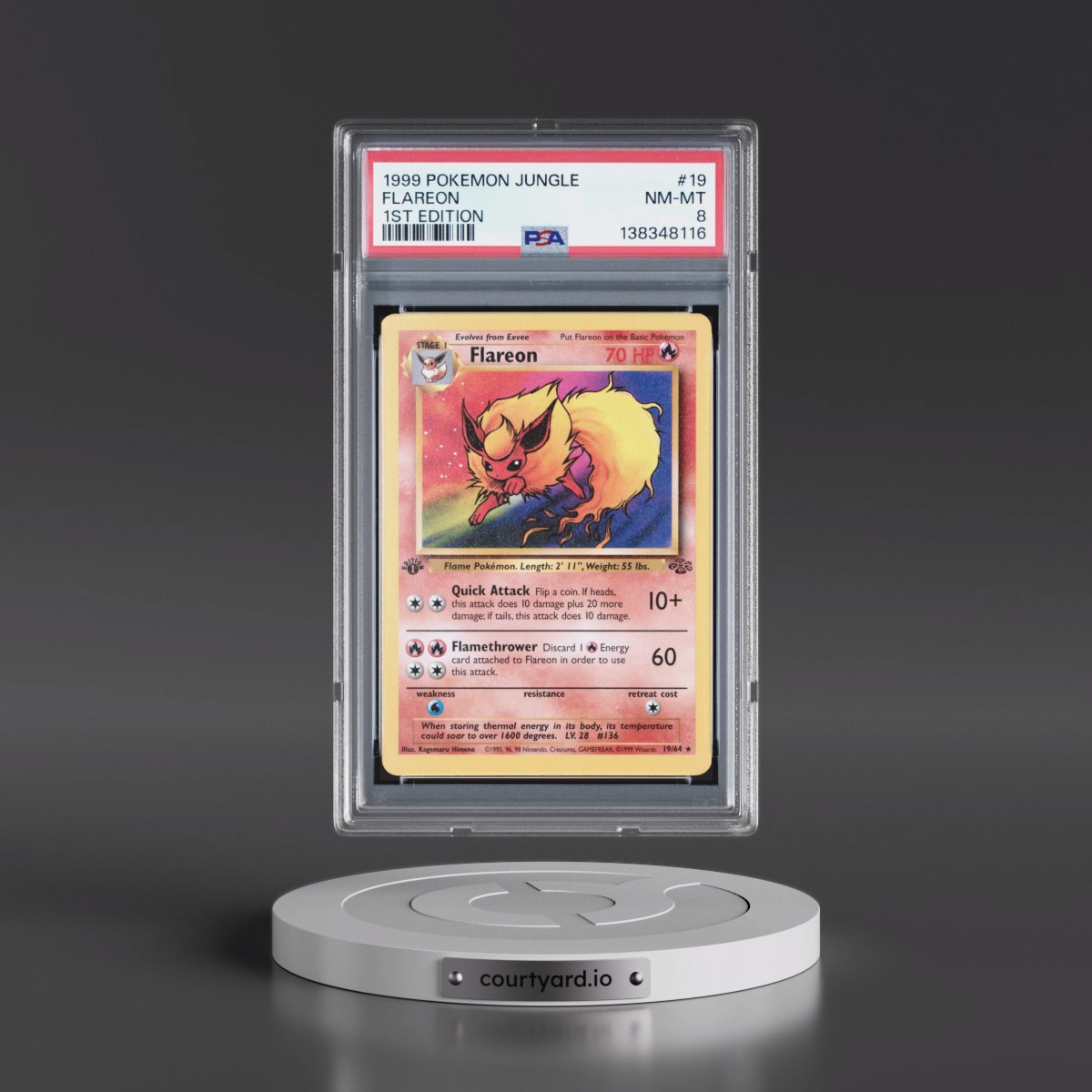 1999 Pokémon Jungle #19 Flareon - 1st Edition (PSA 8 NM-MT)