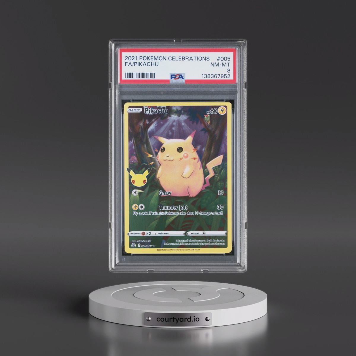 2021 Pokémon Celebrations #005 Pikachu - Full Art (PSA 8 NM-MT)