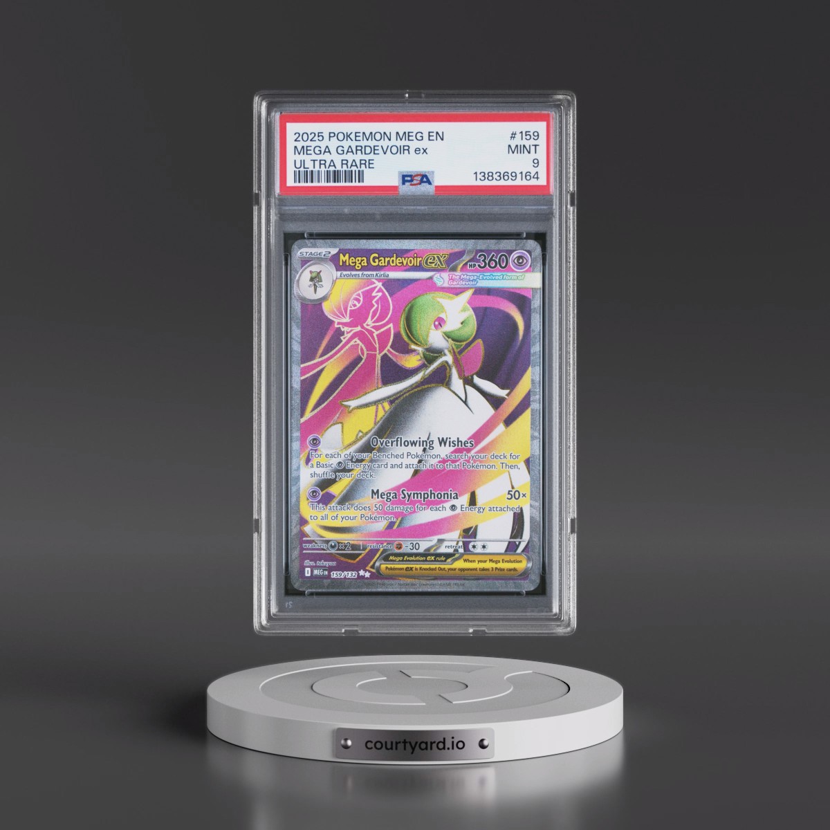 2025 Pokémon Meg EN-Mega Evolution #159 Mega Gardevoir EX - Holo Ultra Rare (PSA 9 MINT)