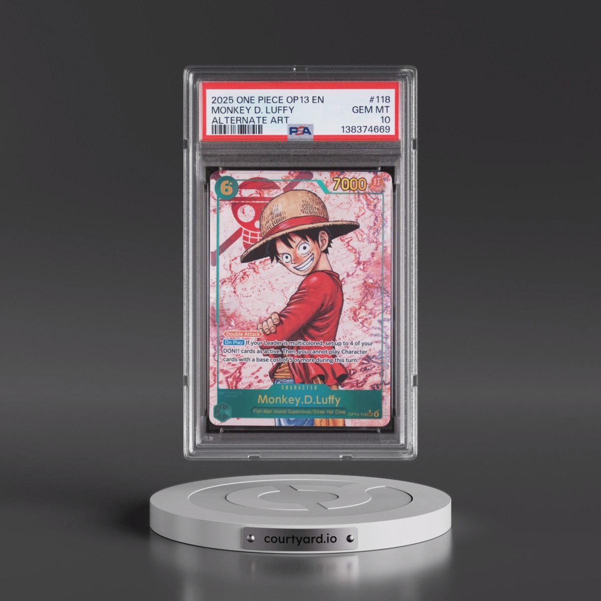 2025 One Piece OP13-Carrying on His Will #118 Monkey D. Luffy - Alternate Art (PSA 10 GEM MINT)