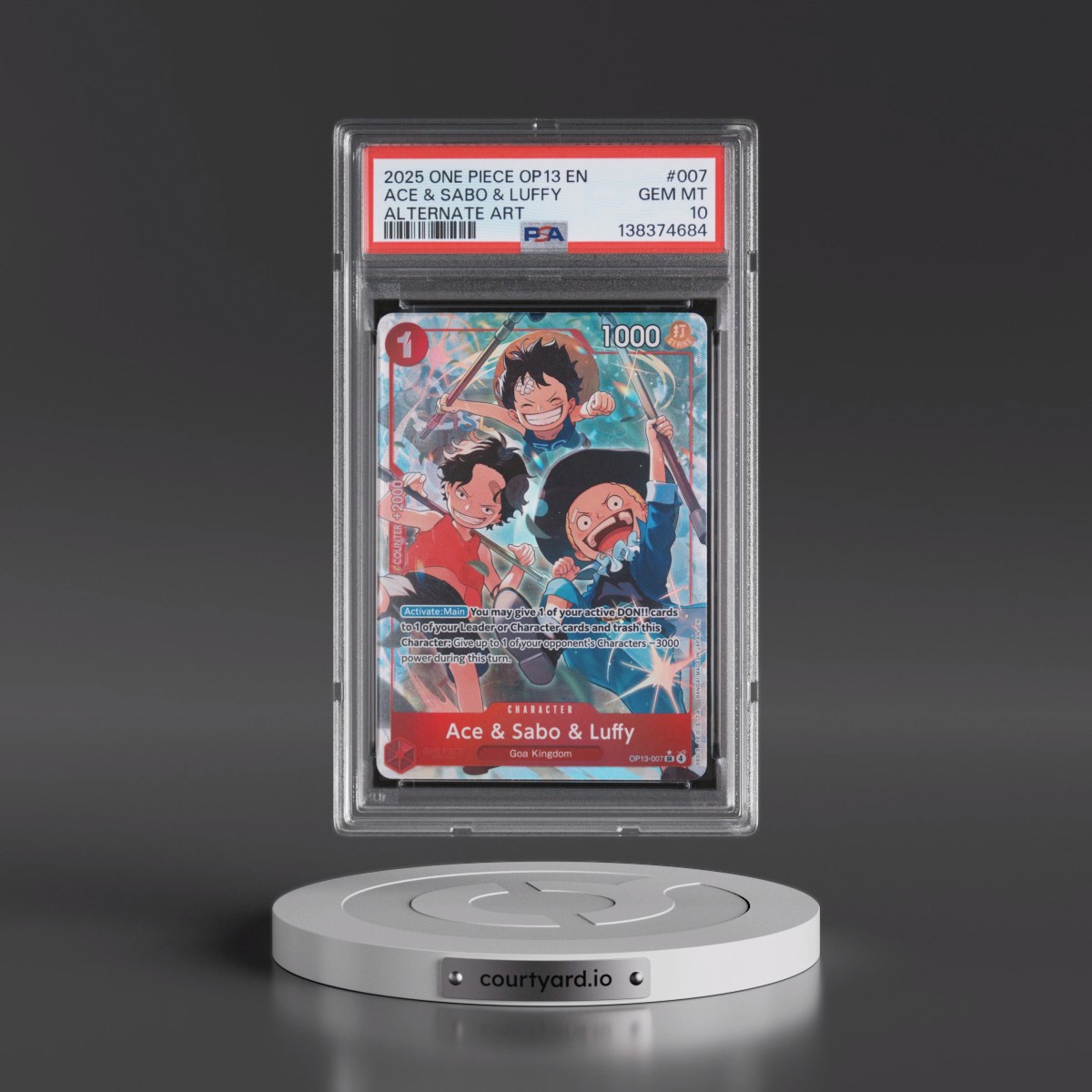 2025 One Piece OP13-Carrying on His Will #007 Ace & Sabo & Luffy - Alternate Art (PSA 10 GEM MINT)