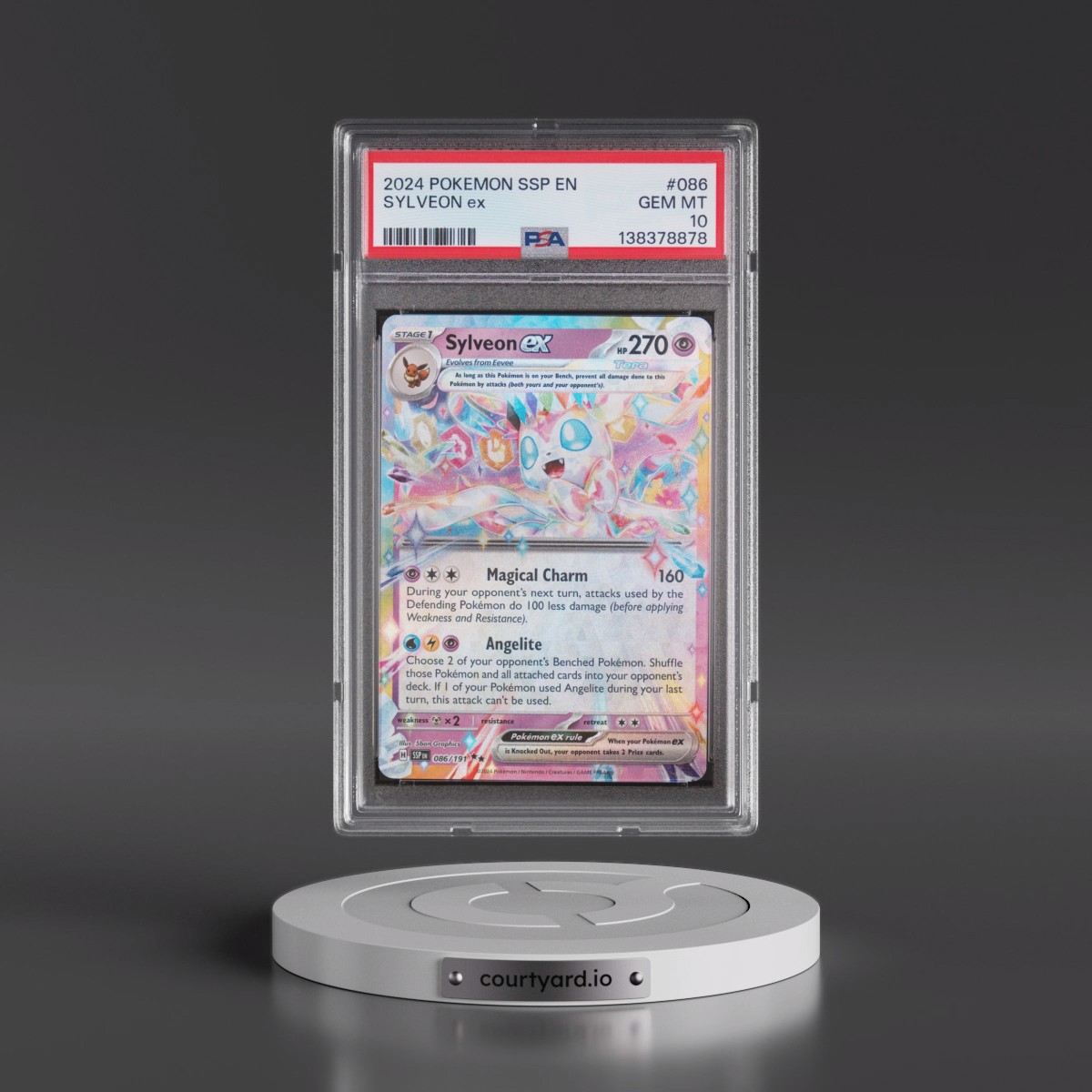 2024 Pokémon Ssp EN-Surging Sparks #086 Sylveon EX - Holo (PSA 10 GEM MINT)