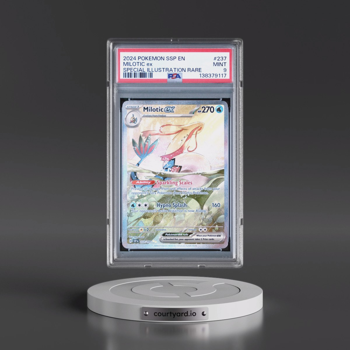 2024 Pokémon Ssp EN-Surging Sparks #237 Milotic EX - Holo Special Illustration Rare (PSA 9 MINT)