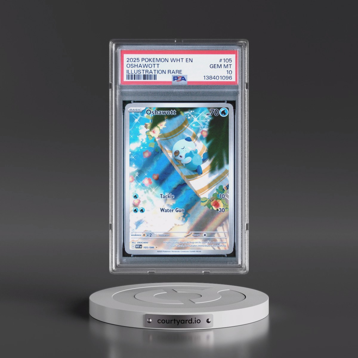 2025 Pokémon Wht EN-White Flare #105 Oshawott - Illustration Rare (PSA 10 GEM MINT)