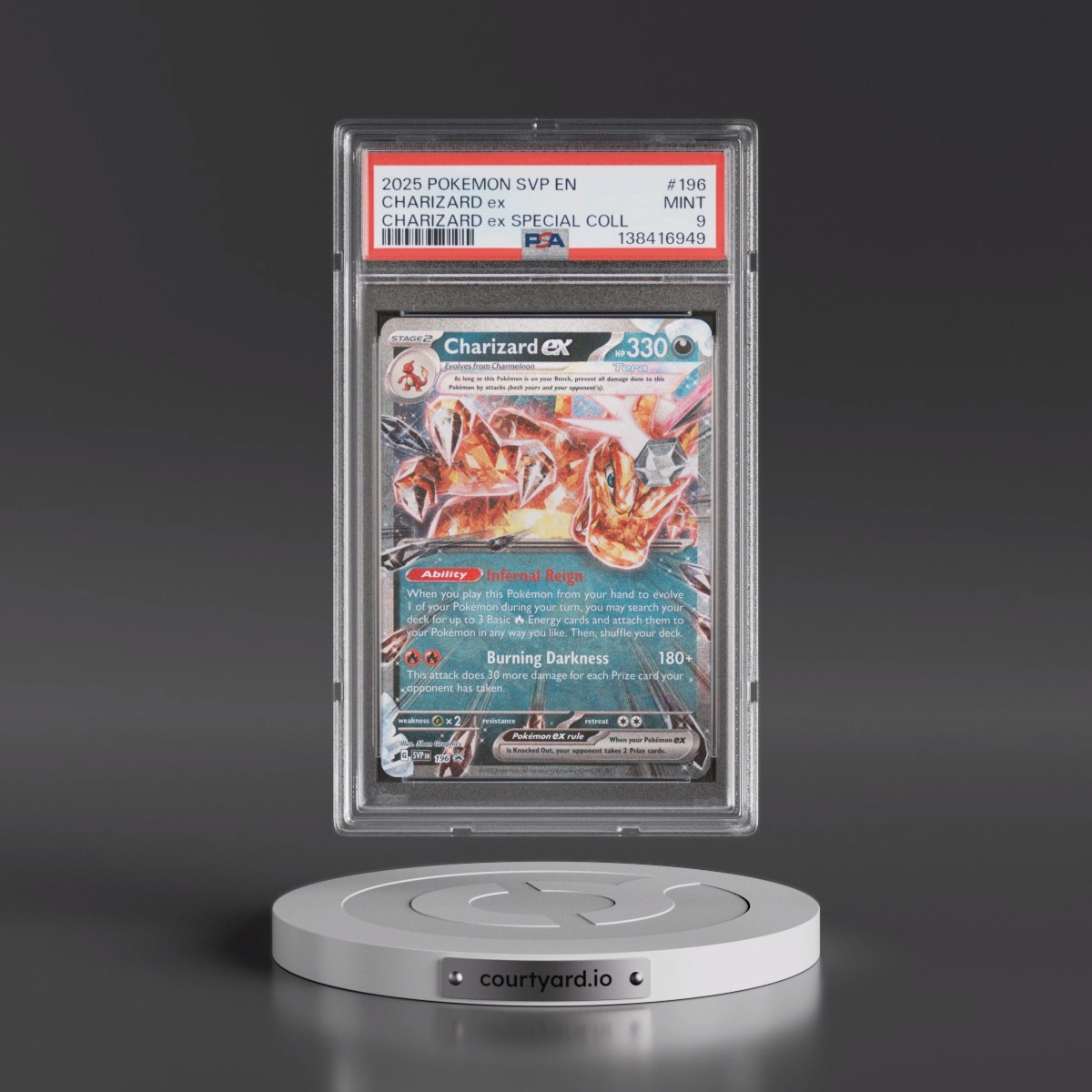 2025 Pokémon Svp EN-SV Black Star Promo #196 Charizard EX - Holo Charizard EX Special Collection (PSA 9 MINT)