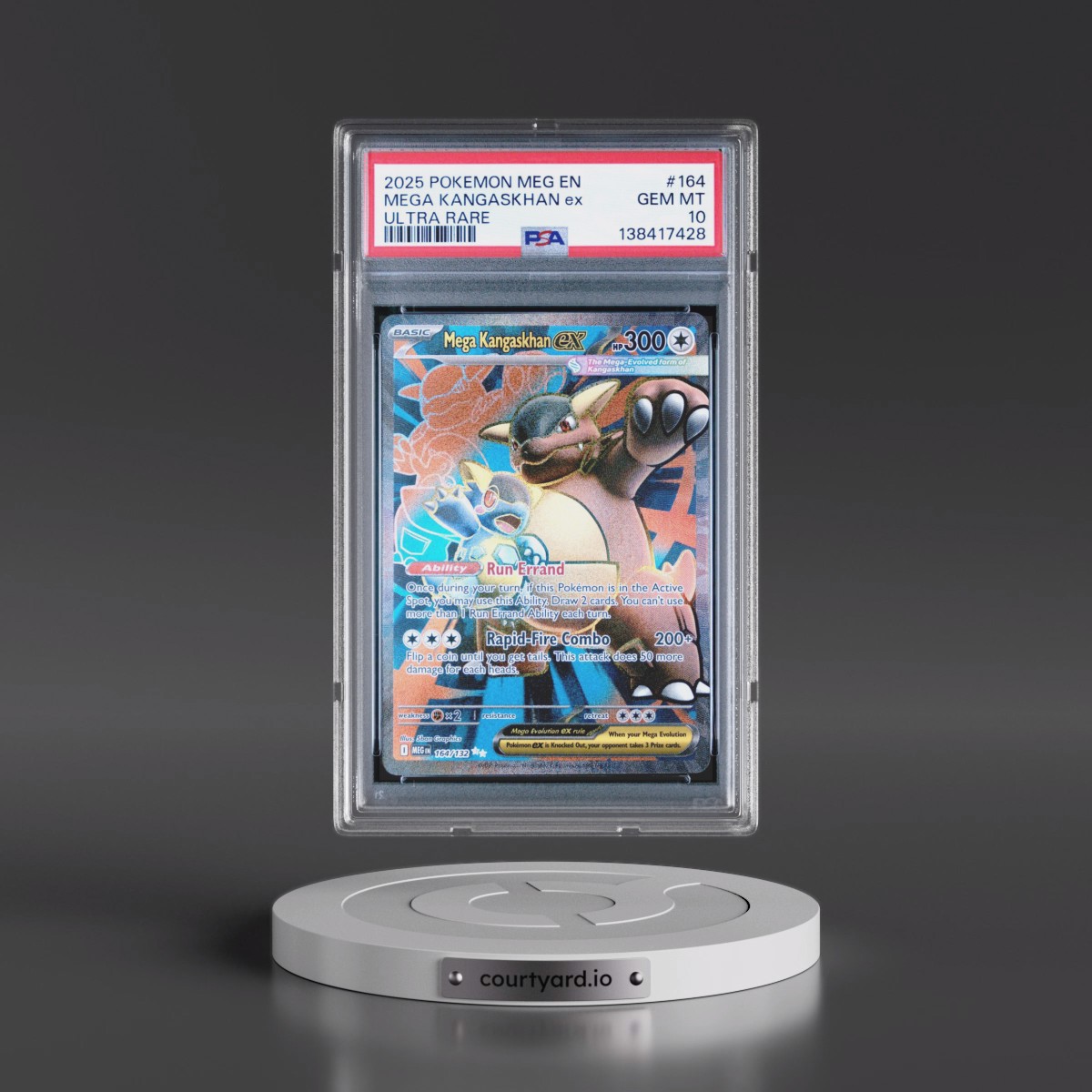 2025 Pokémon Meg EN-Mega Evolution #164 Mega Kangaskhan EX - Holo Ultra Rare (PSA 10 GEM MINT)