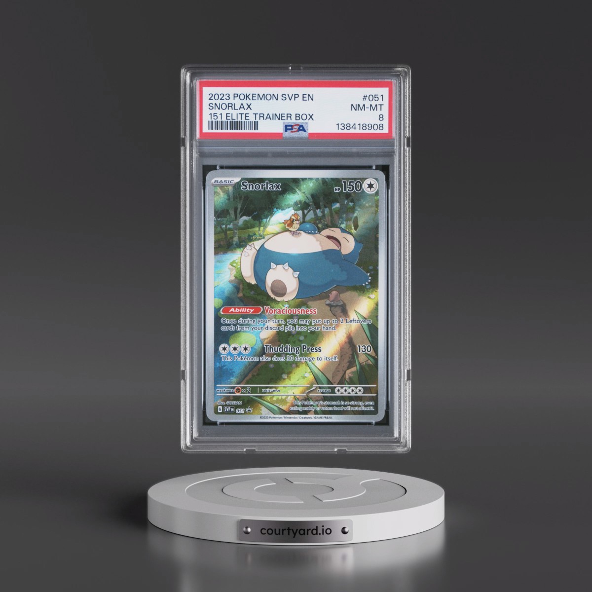 2023 Pokémon Svp EN-SV Black Star Promo #051 Snorlax - 151 Elite Trainer Box (PSA 8 NM-MT)