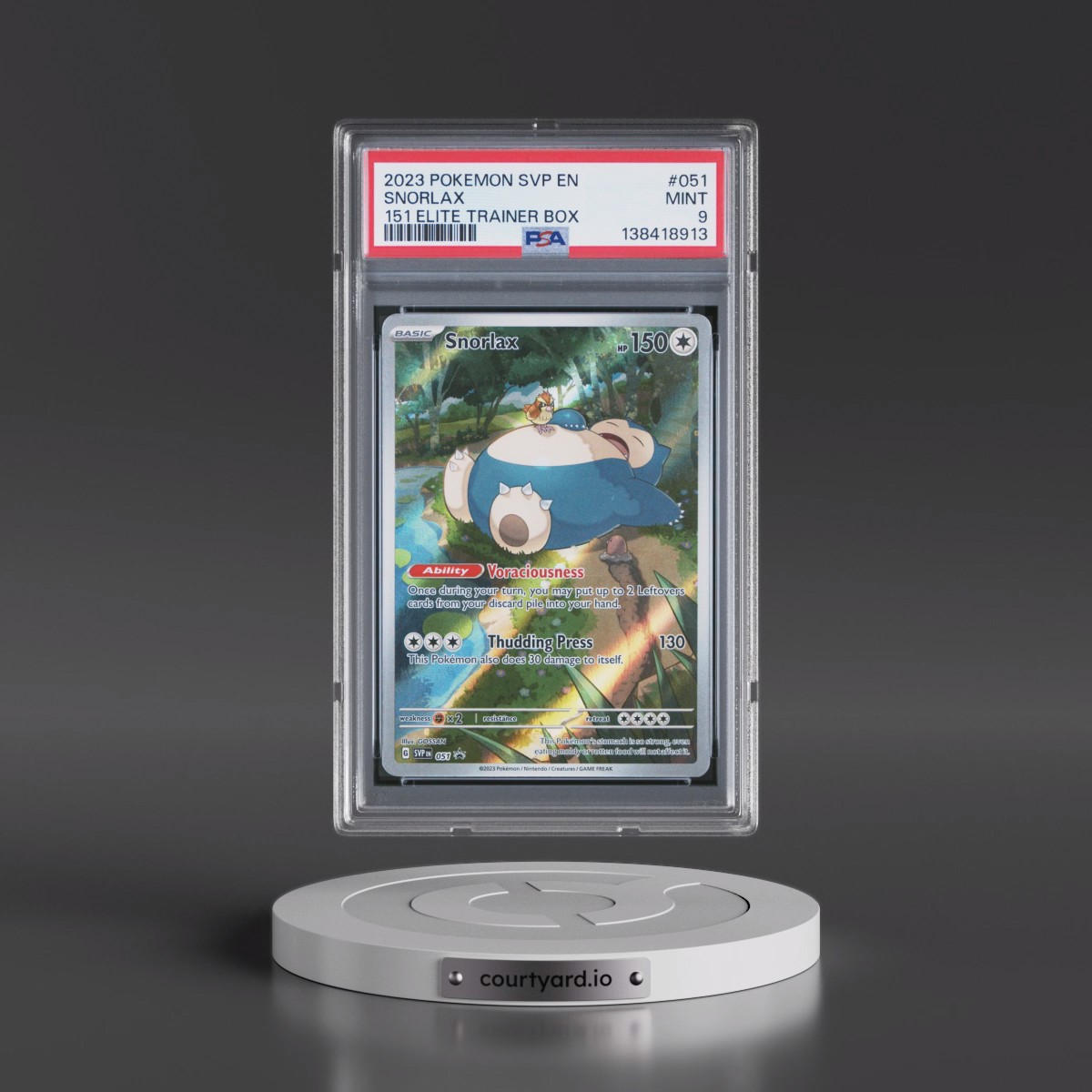 2023 Pokémon Svp EN-SV Black Star Promo #051 Snorlax - 151 Elite Trainer Box (PSA 9 MINT)